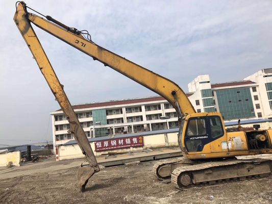 Ukuran Sepatu 600mm 21M Long Boom Hyundai R210-5D Mesin Excavator Bekas pemasok
